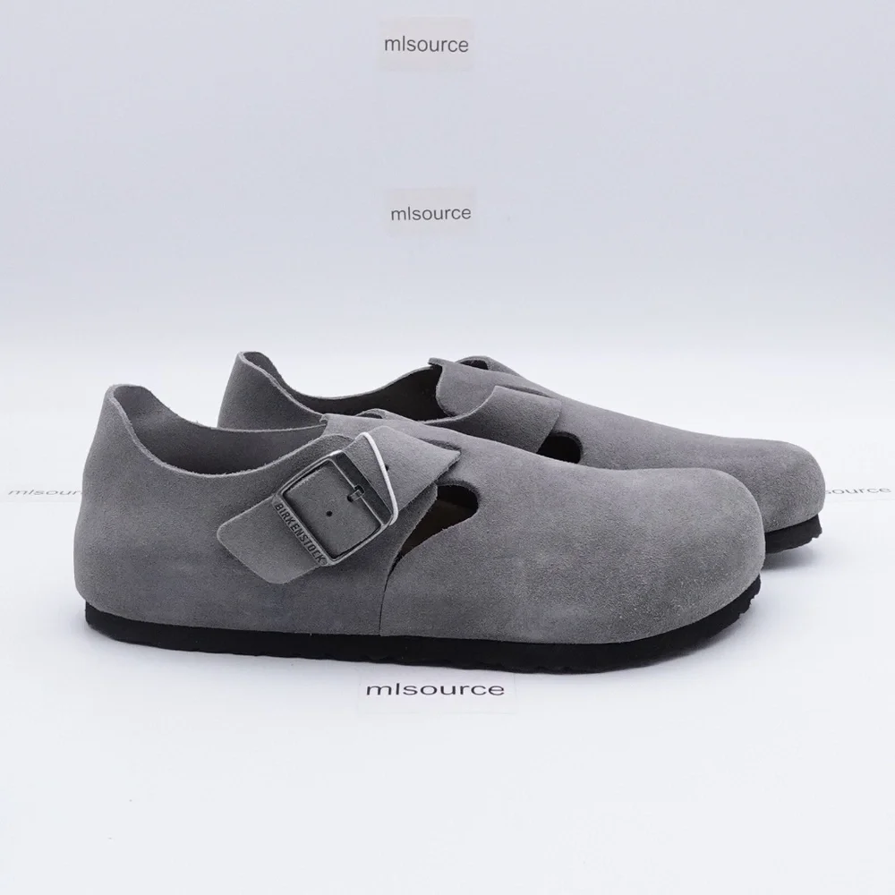 NEW Birkenstock London BS Clogs 1018996 Whale Gray